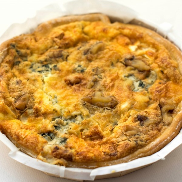 Quiche walnoot peer blauwe kaas vega